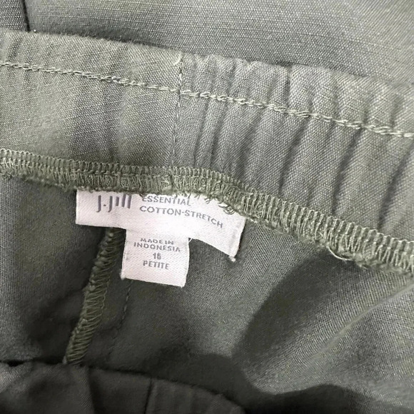J. Jill Essential Cotton Stretch Green Pants Size 15 Petite - Picture 9 of 9